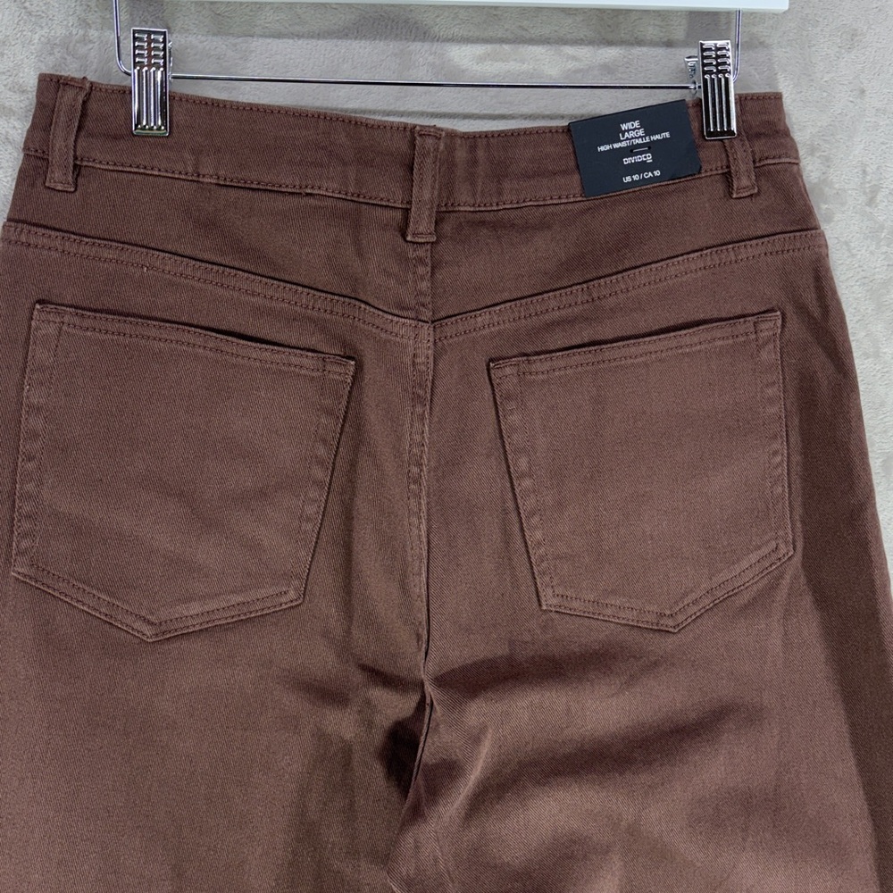 NWT Divided by H&M Wide Leg High Rise Brown Denim Jeans Size 10 - Picture 7 of 8